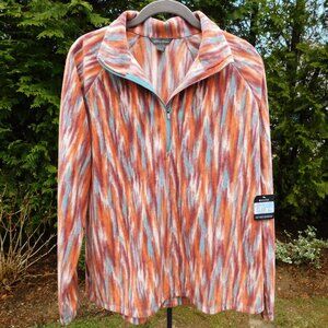 Eddie Bauer Ultrasoft Fast Fleece Dusty Coral Print 1/4 Zip Top  NWT